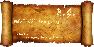 Móró Gergely névjegykártya